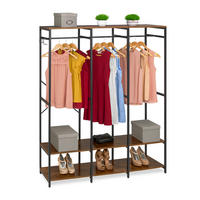 GARDEROBE - Schwarz, Holzwerkstoff/Metall (141/180/40cm) - Relaxdays