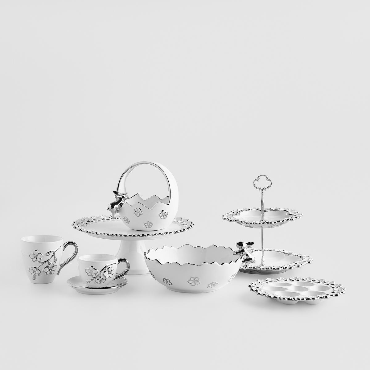 EIERPLATTE Flosales - Weiß, Stein (23/3/23cm) - home&you