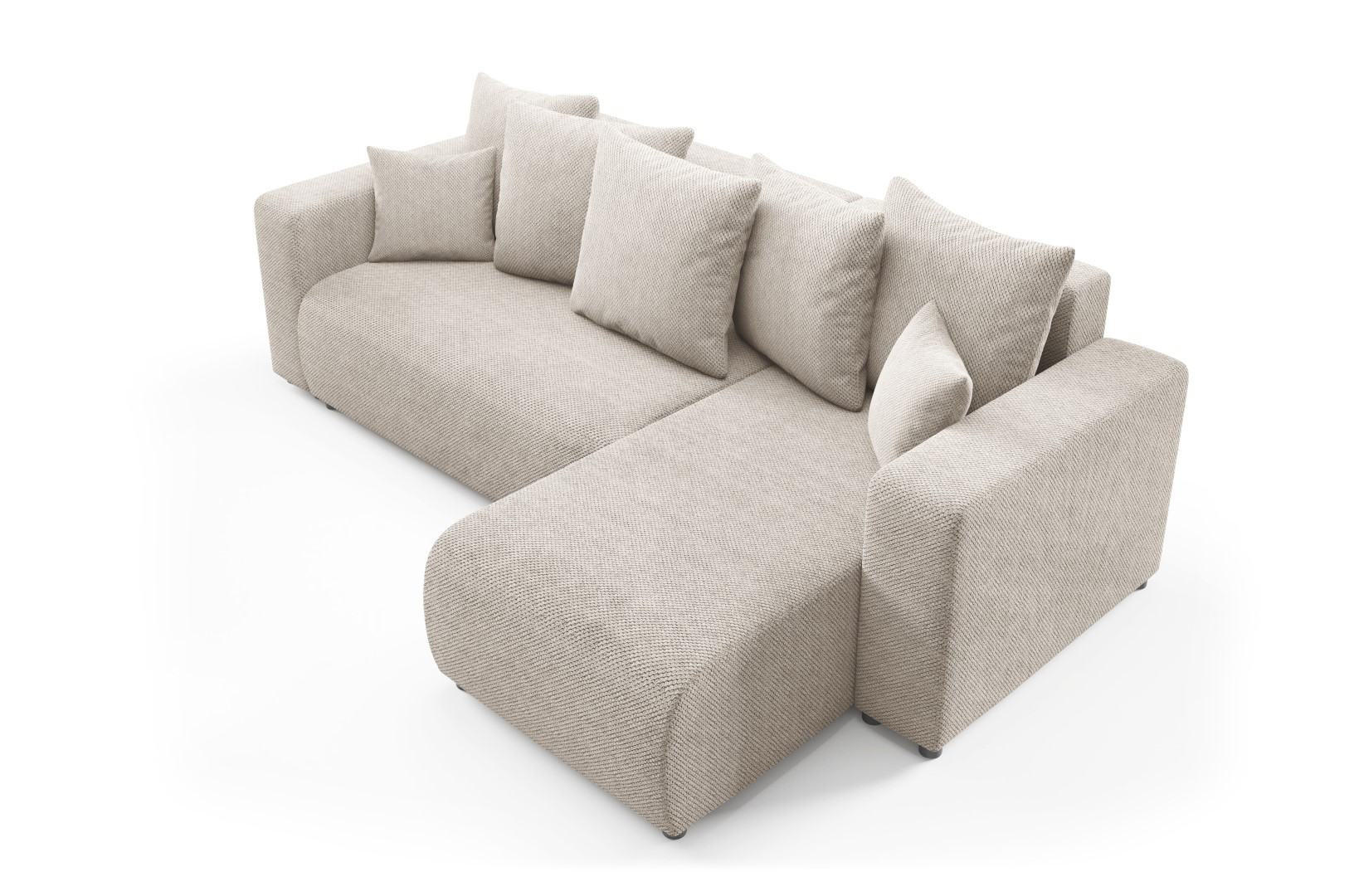 ECKSOFA mit Schlaffunktion Beige - Beige, Textil (247/145cm) - Furnisell