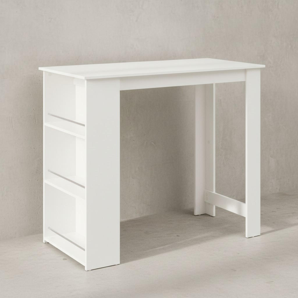 KÜCHENTRESEN GANDER Edelstahl 3 Fächer Ablage, Weiß 120x60x107 cm - Weiß, Holz/Metall (120/107/60cm) - KADIMA DESIGN