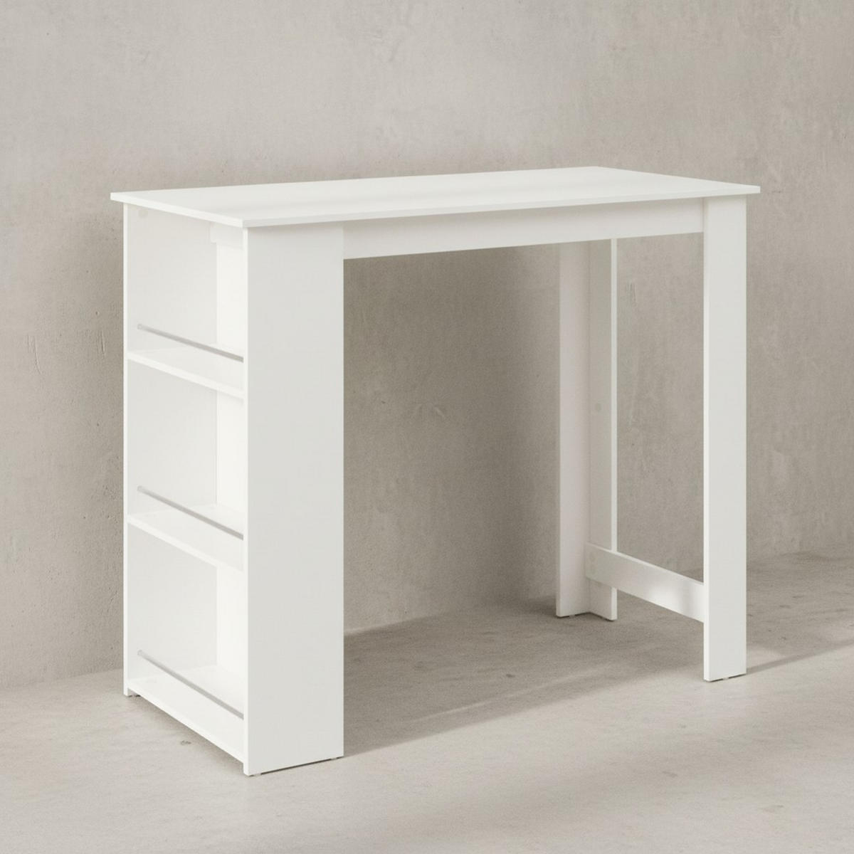 KÜCHENTRESEN GANDER Edelstahl 3 Fächer Ablage, Weiß 120x60x107 cm - Weiß, Holz/Metall (120/107/60cm) - KADIMA DESIGN