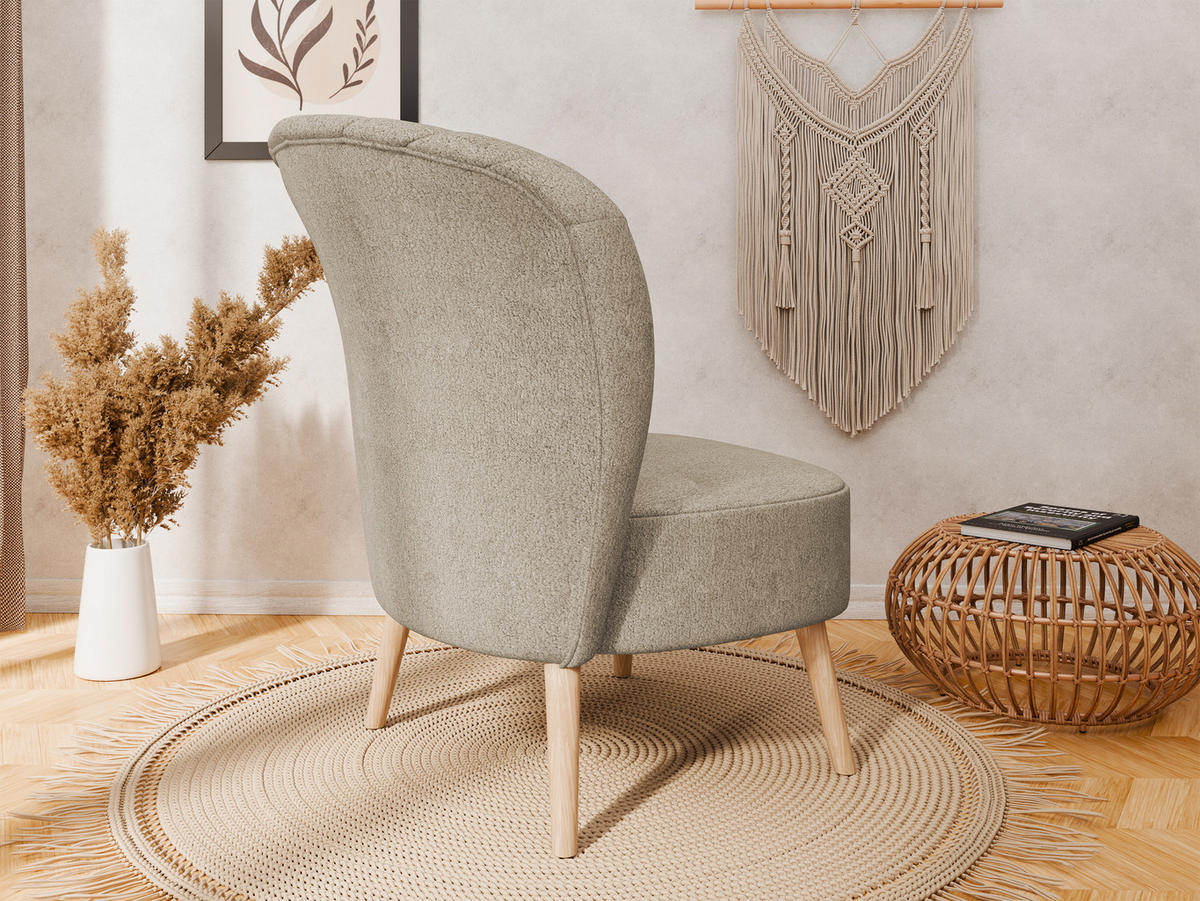 SESSEL Lumora mit Holzbeinen Cappuccino - Cappuccino, Holz (68/82/78cm) - Panda Möbel