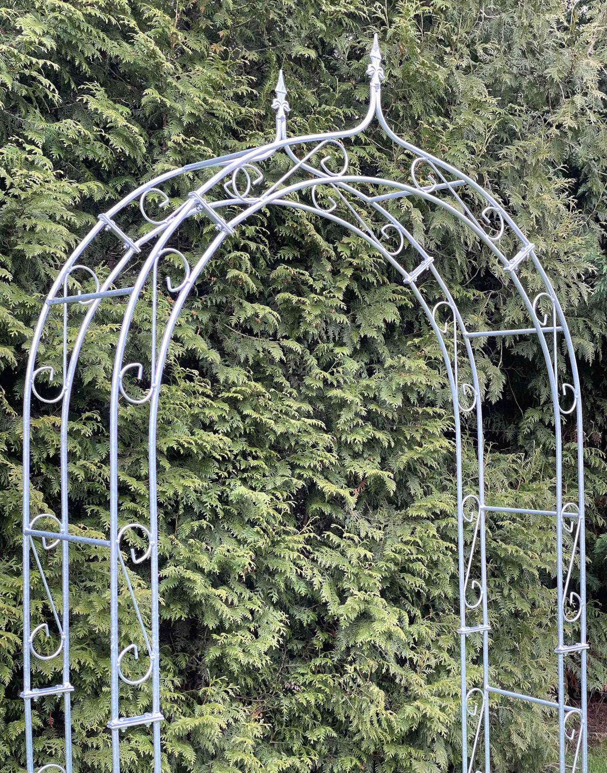 ROSENBOGEN rund Metall verzinkt 140/37/245 cm - Grau, Metall (140/225/37cm) - DanDiBo