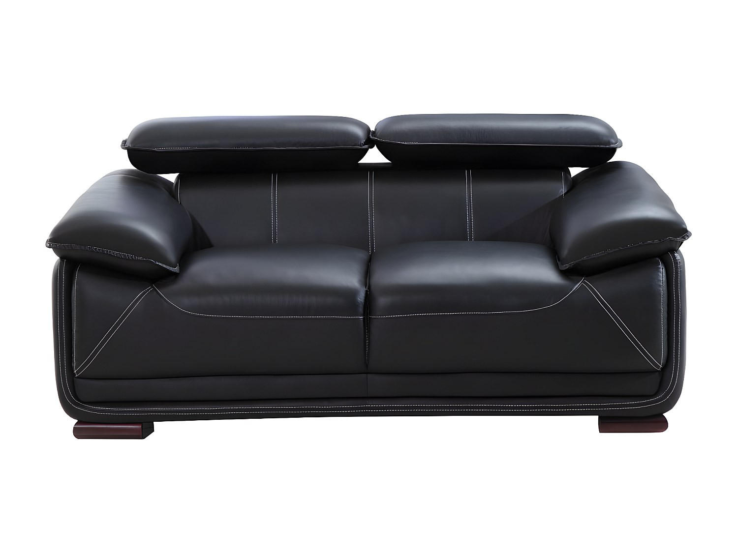 SOFA ohne Schlafmöglichkeit - 2 Personen - Leder - Schwarz - - Schwarz, Leder (170/75/97cm) - Vente-Unique