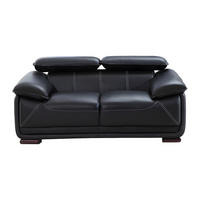 SOFA ohne Schlafmöglichkeit - 2 Personen - Leder - Schwarz - - Schwarz, Leder (170/75/97cm) - Vente-Unique