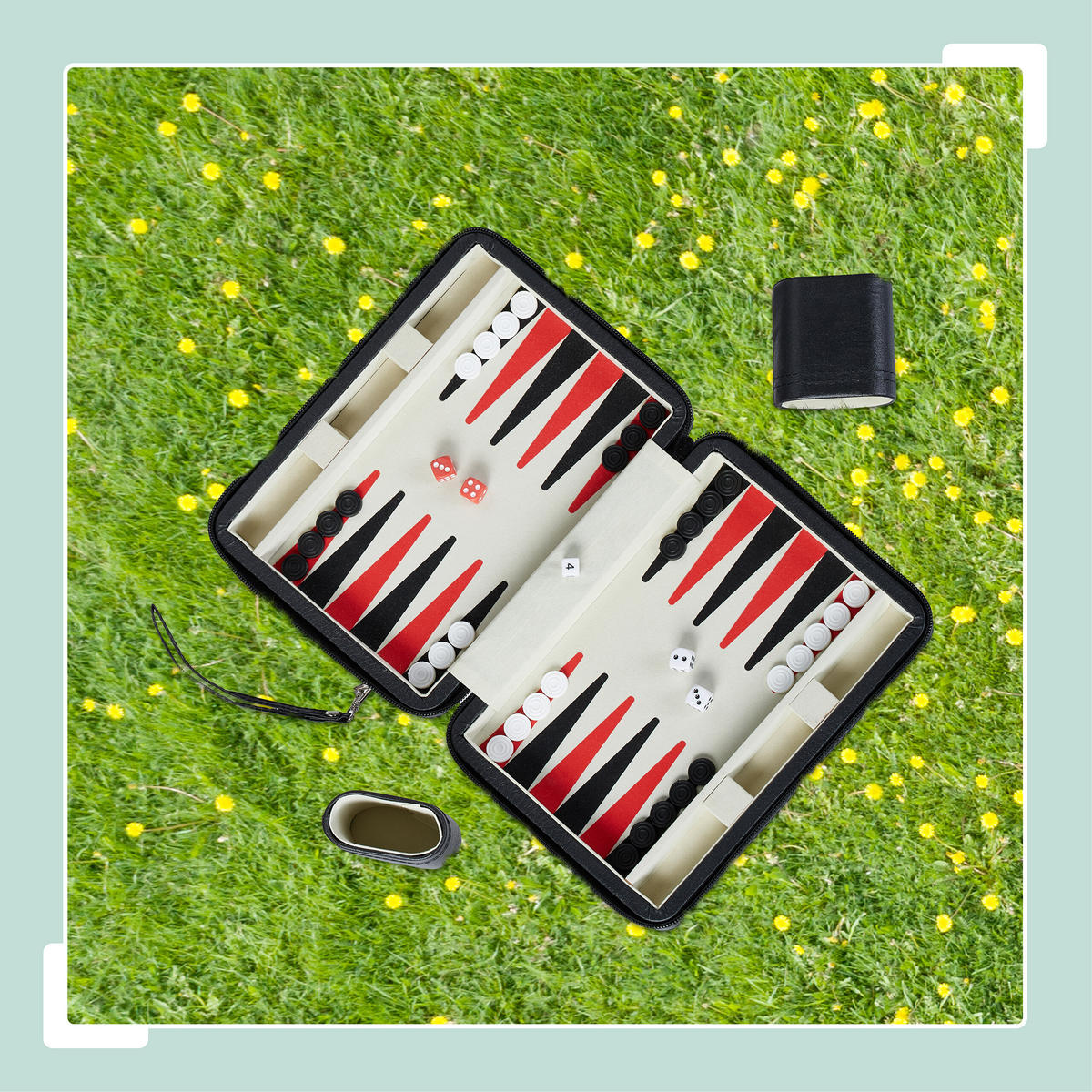 BACKGAMMON - Schwarz, Holzwerkstoff/Kunststoff (24/18cm) - Relaxdays