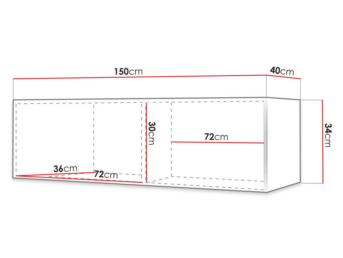 TV-LOWBOARD Waldi Slim I 150 - Schwarz, Holzwerkstoff (150/34/40cm) - MIRJAN24