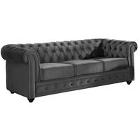 COUCHGARNITUR ohne Schlaffunktion - 5 Personen-Sitzer - Samt, Stoff - Anthrazitgrau - - Anthrazit, Textil (205/72/88cm) - Vente-Unique