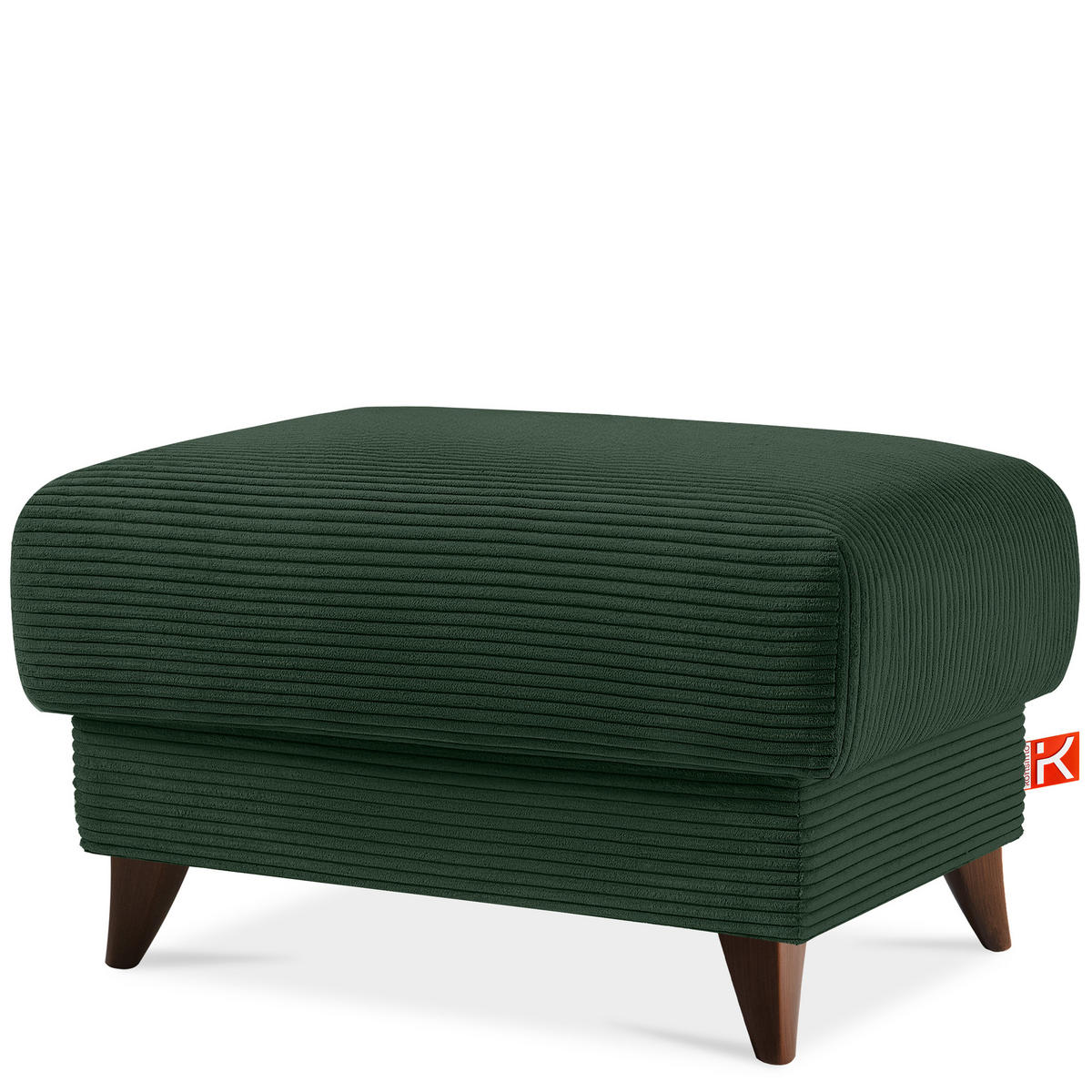 HOCKER GUSTAVO II, Dunkelgrün - Dunkelgrün/Braun, Holz/Holzwerkstoff (92/49/92cm) - KONSIMO®