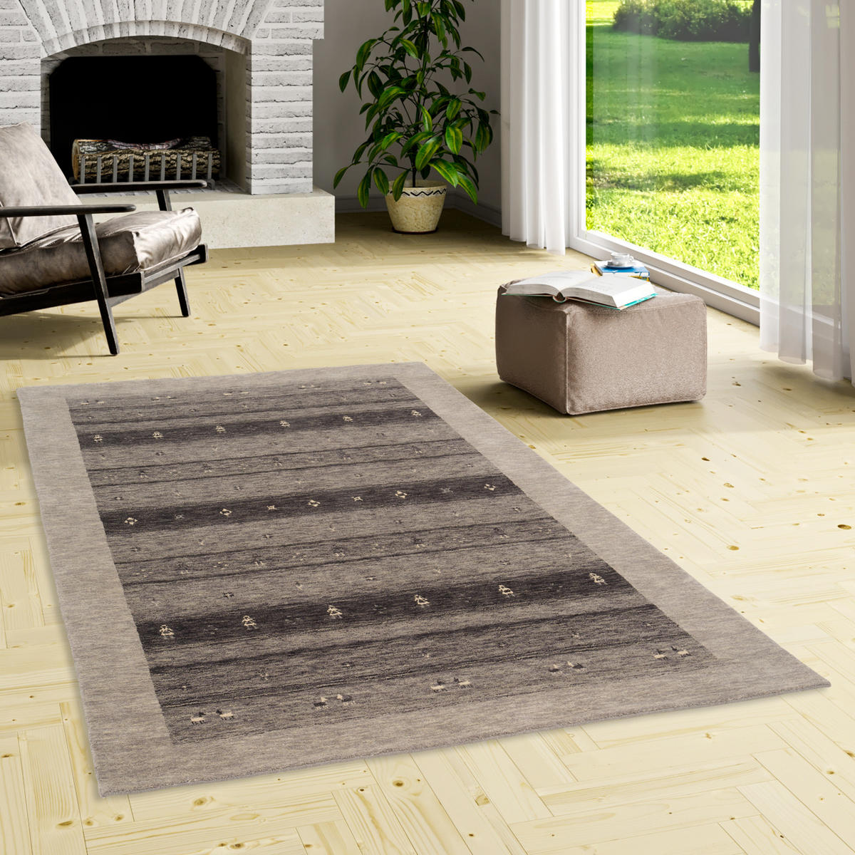NATUR WOLLE TEPPICH GABBEH ESTA - Grau, Textil (200/290cm) - Pergamon
