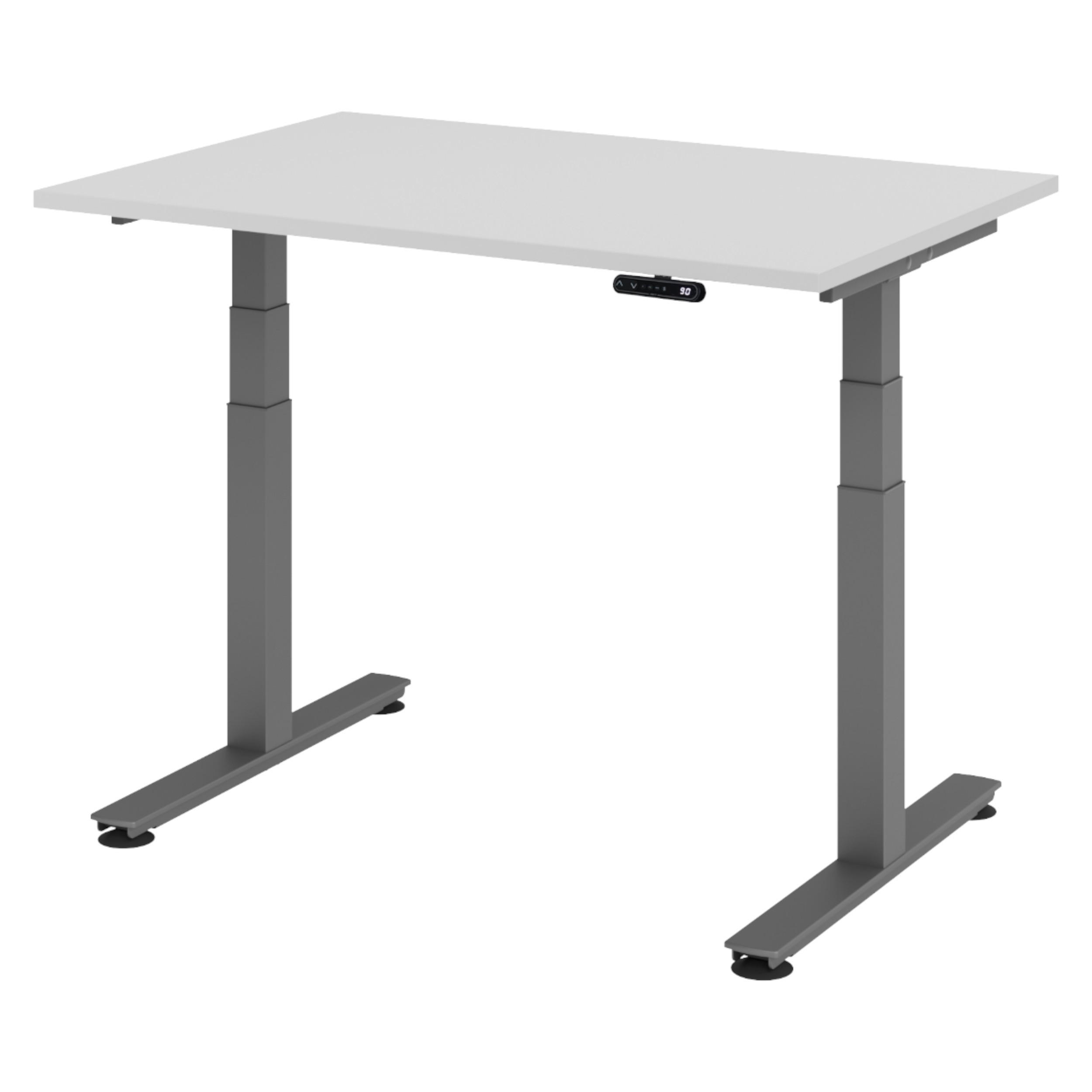 SCHREIBTISCH elektrisch XDSM 80/120/72 cm in Grau/Graphitfarben - Graphitfarben/Grau, Holzwerkstoff (80/120/72cm) - bümö