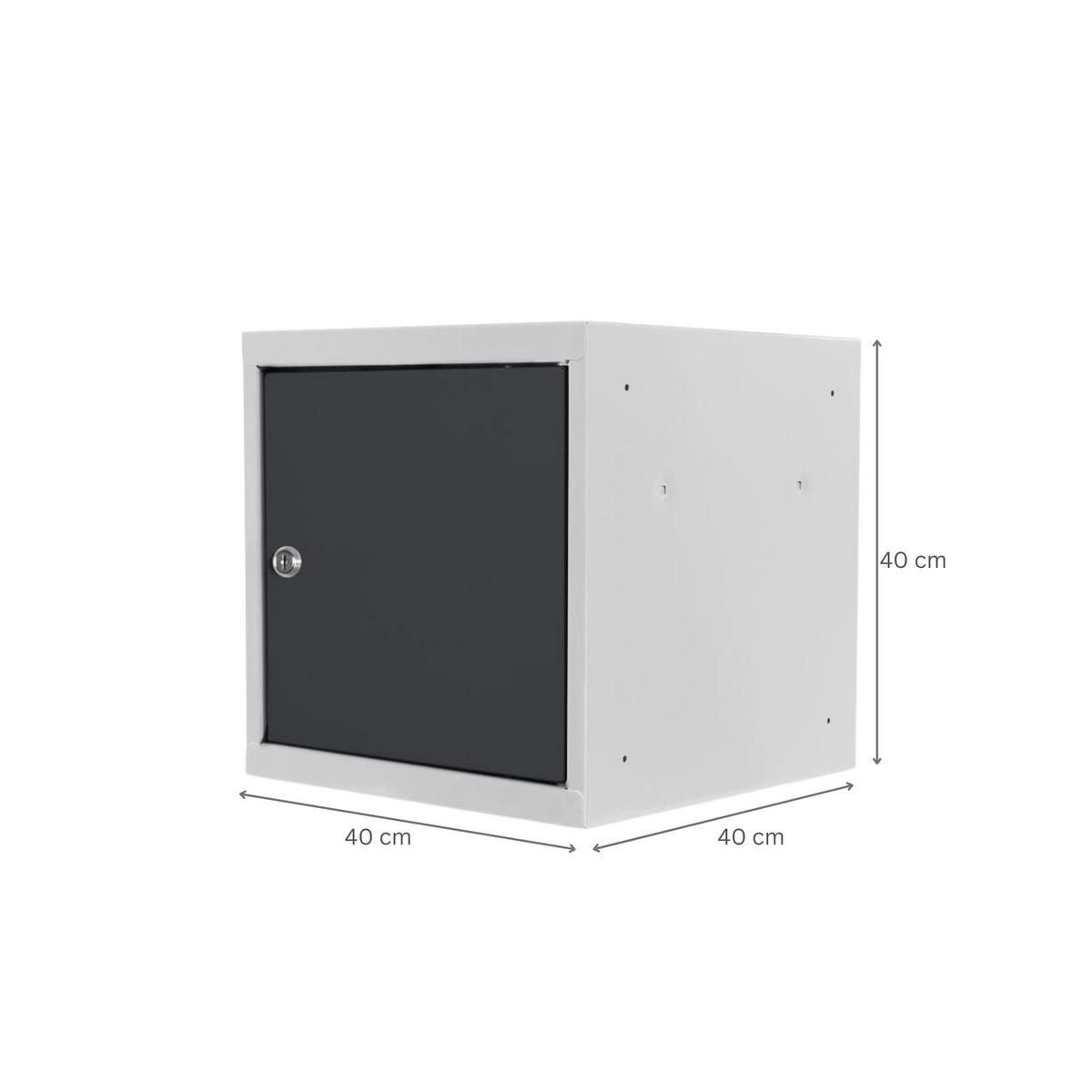 SCHLIESSFACHWÜRFEL 2x Blocky mit Zylinderschloss + 2 Schlüssel 40x40x40cm Lichtgrau/Anthrazitgrau - Anthrazit/Grau, Metall (40/40/40cm) - PROREGAL