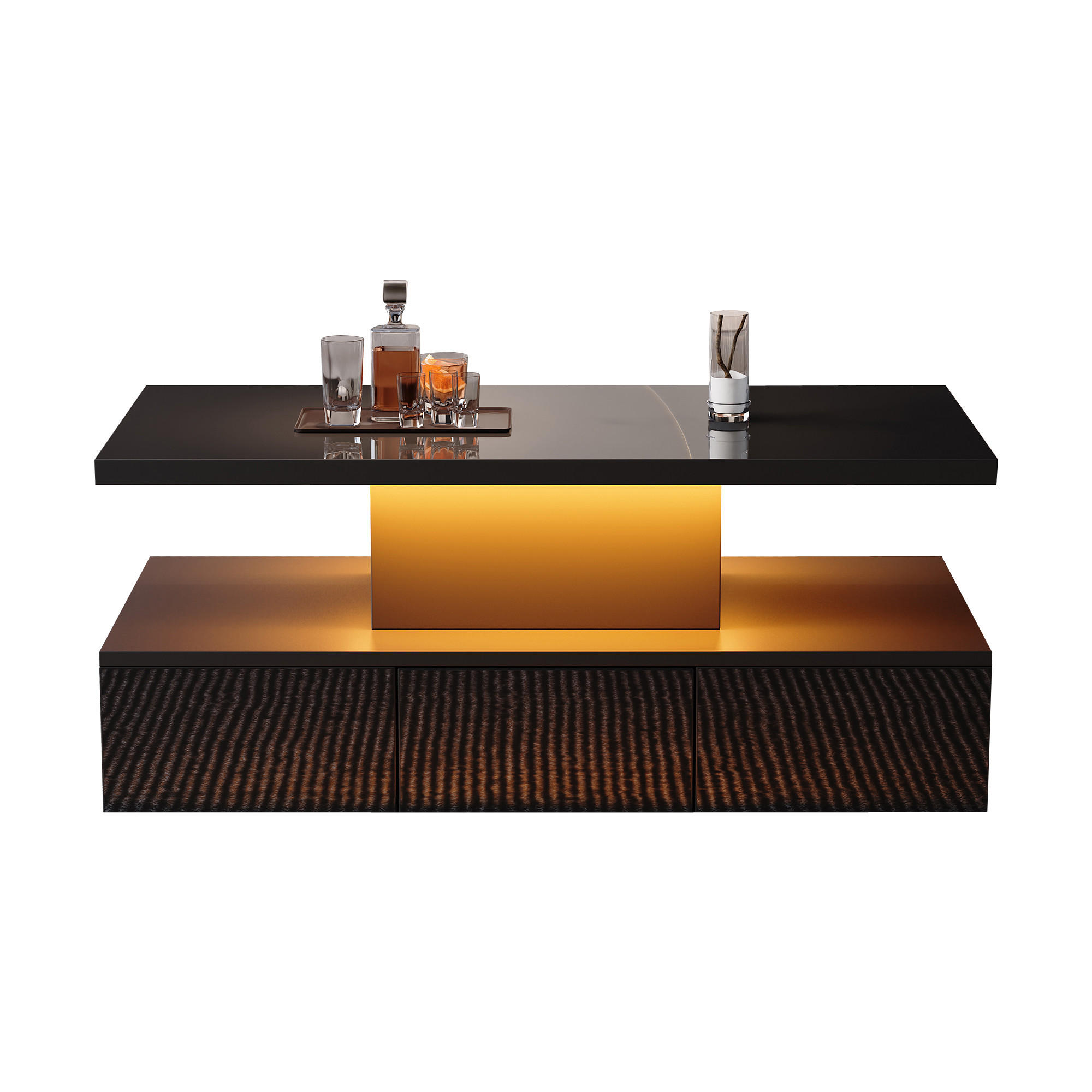 COUCHTISCH DE-054 Schwarz - Schwarz, Holzwerkstoff (50/100/39cm) - ComfortXL
