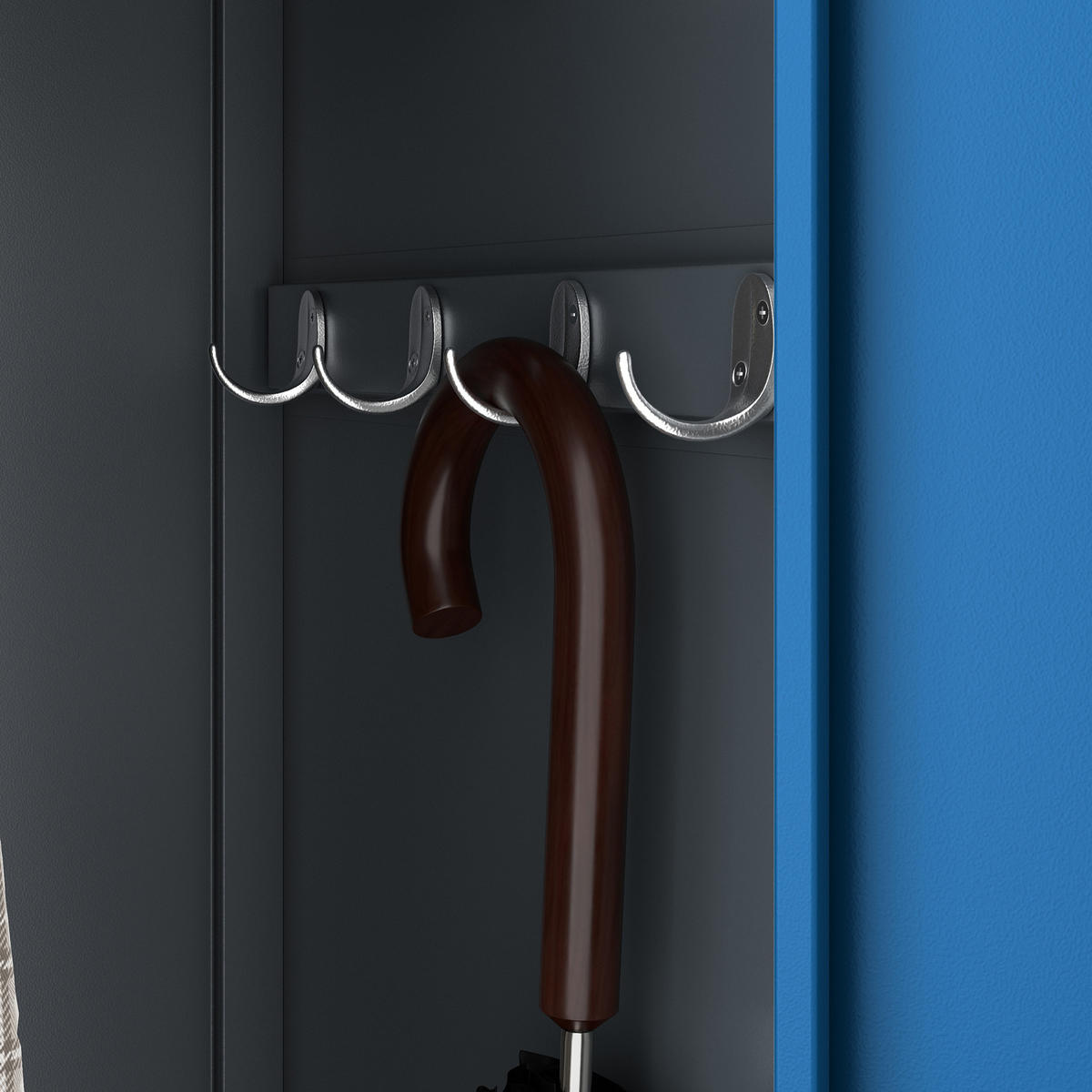 ZWEIFACH-PERSONALSCHRANK KACPER II 180x60x50 cm - Blau/Anthrazit, Metall (60/180/50cm) - Jan Nowak