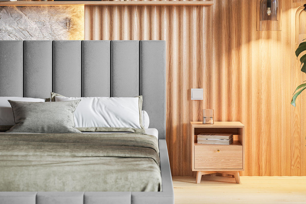 POLSTERBETT 180x200 Moris mit Kopfteil, Bettkasten Lattenrost, Blau - Blau, Holz/Textil (180/200cm) - Emporius