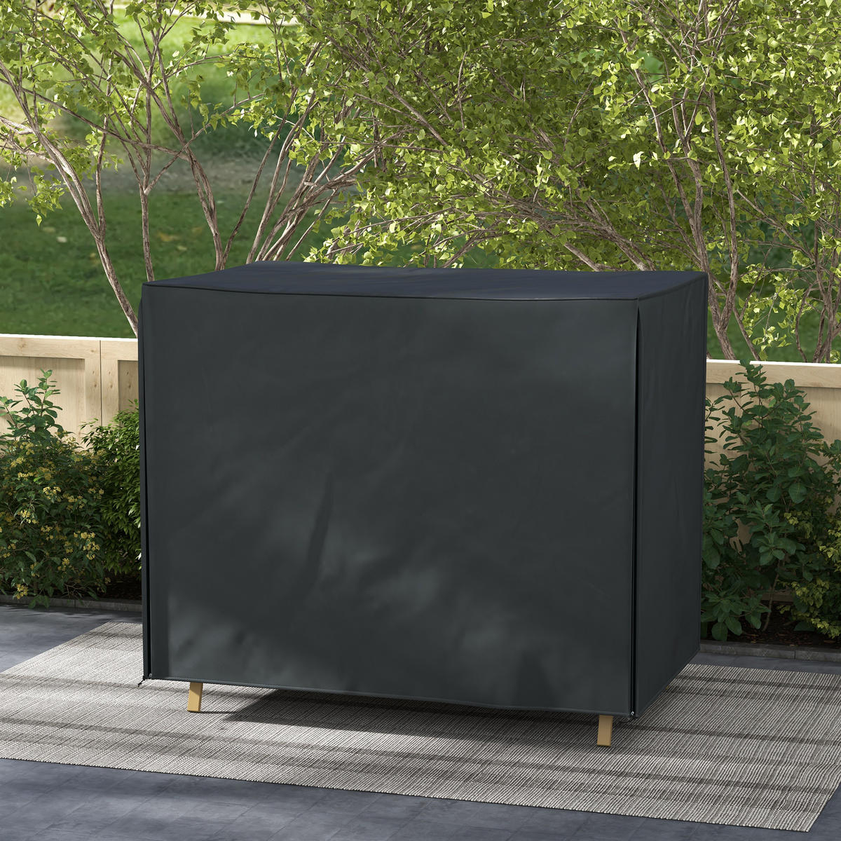 ABDECKUNG Hollywoodschaukel, Schwarz - Schwarz, Textil (125/172/220cm) - Outsunny