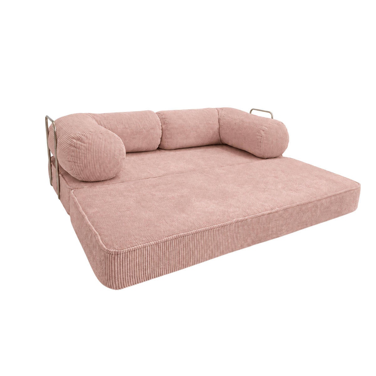 MODERNES Sofa im industriellen Loft Stil Rosa - Pink, Textil (200/70/100cm) - SURB