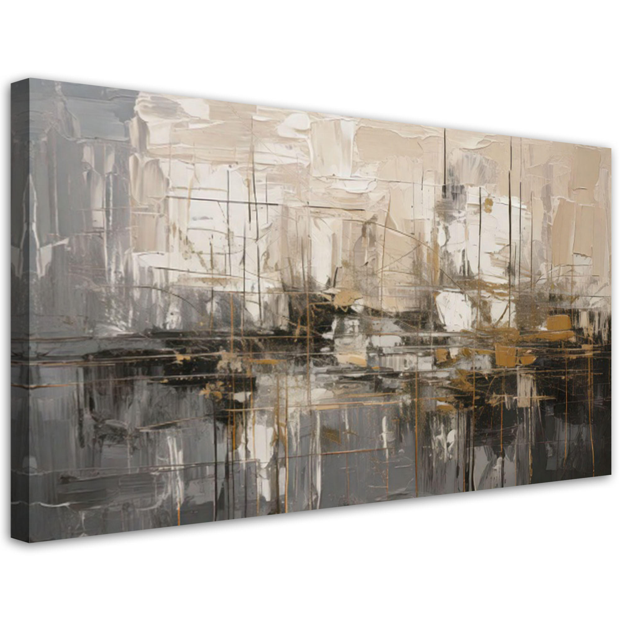 Feeby Leinwandbild Grau 120x60 cm