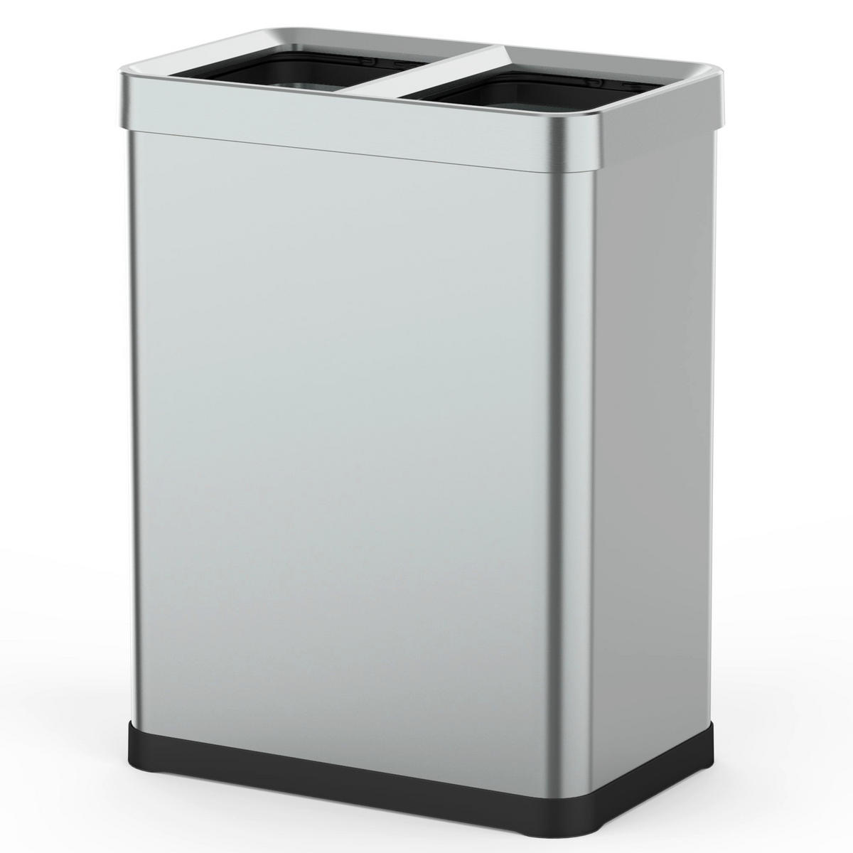 MÜLLEIMER für Mülltrennung mit offenem Deckel TALLIN silber - Silberfarben, Metall (27/65/41cm) - Kitchen Move