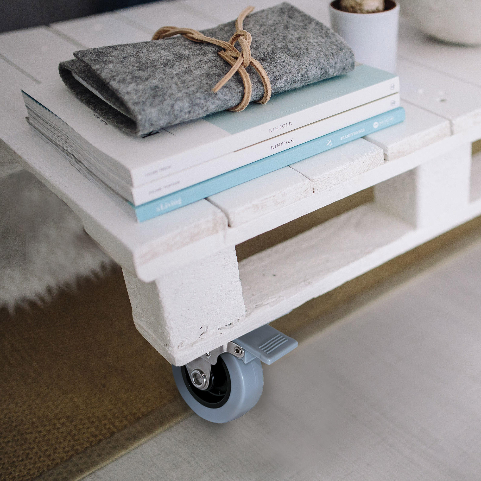 ROLLEN Slip mit Verbindungsbolzen, Durchmesser 50mm, Stahl und Kunststoff, Grau 4er-set - Grau, Metall (1.85/7/1.95cm) - EMUCA