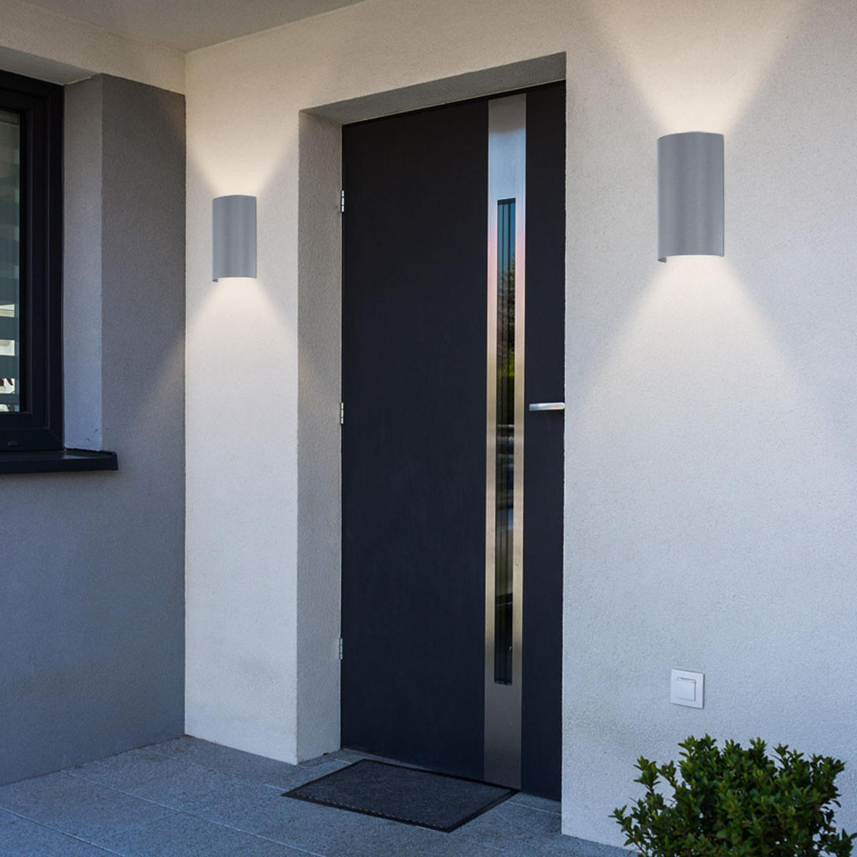 LED AUSSEN-WANDLEUCHTE Stahl Silber CORFINO - Silberfarben, Metall (6.5/21/13.5cm)