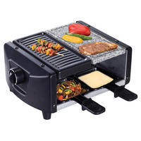 RACLETTEGRILL SAVOIE RG83 4 Personen 680W mit Natursteinplatte Schwarz - Schwarz, Metall (20/13/43cm) - JUNG