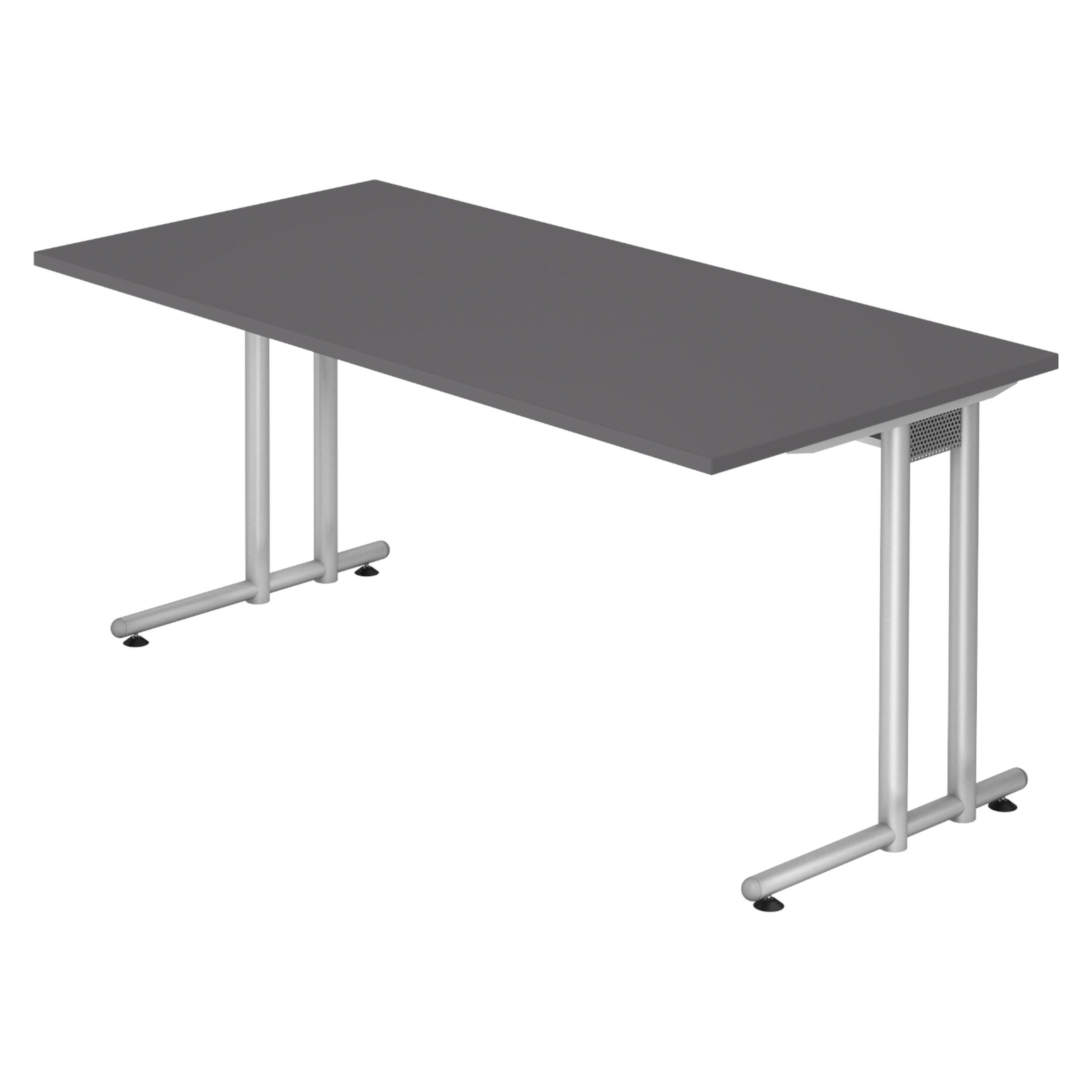 SCHREIBTISCH Serie-N 80/160/72 cm in Graphitfarben - Graphitfarben, Holzwerkstoff (80/160/72cm) - bümö