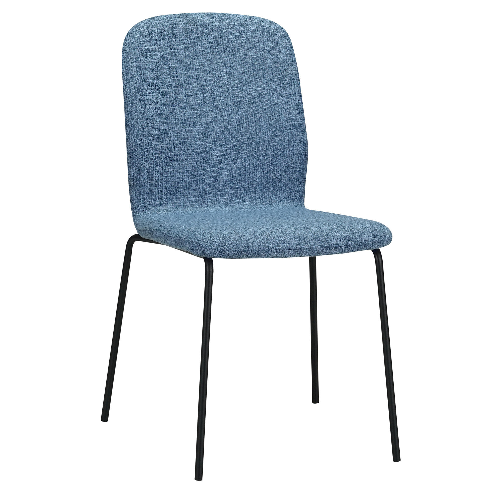 STUHL ENNA Stoffbezug Metallbeine 4er Set Blau - Blau, Textil/Metall (50/85/58cm) - Albatros