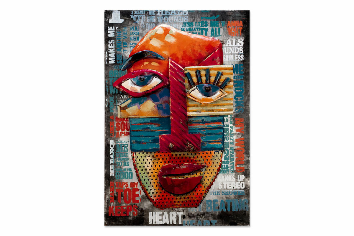 METALLBILD Bunt 60/90 cm - Multicolor, Metall (4.7/90cm) - KUNSTLOFT