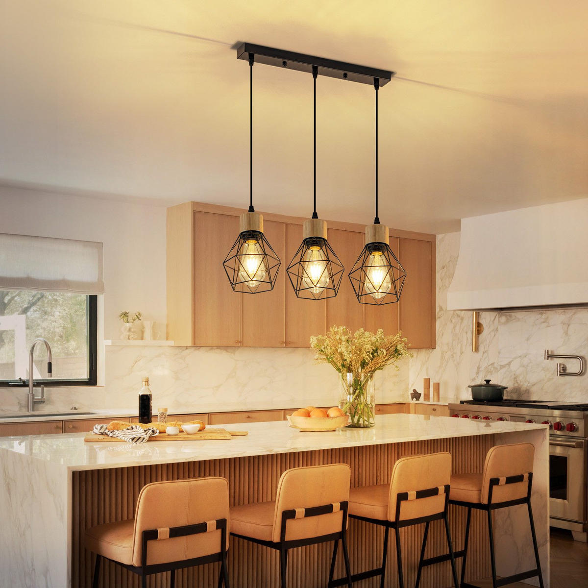 PENDELLEUCHTE BERG Ⅲ 43/15/146 cm - Schwarz, Metall (43/15/146cm) - Nettlife