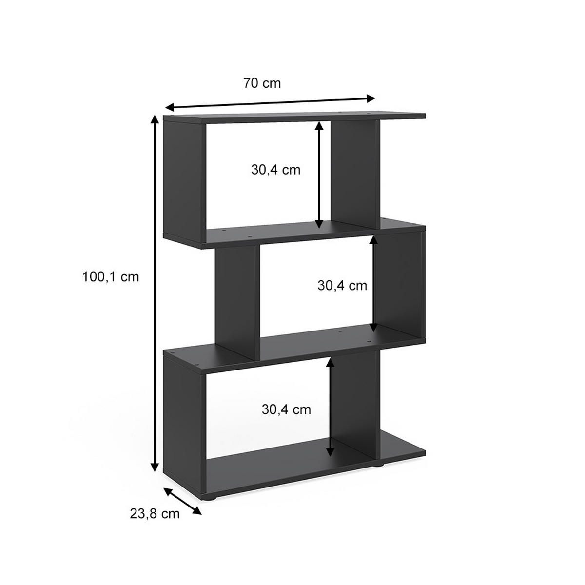 RAUMTEILER Levio Schwarz 70 x 97.4 cm - Schwarz, Holzwerkstoff (70/97.4/23.8cm) - Vicco