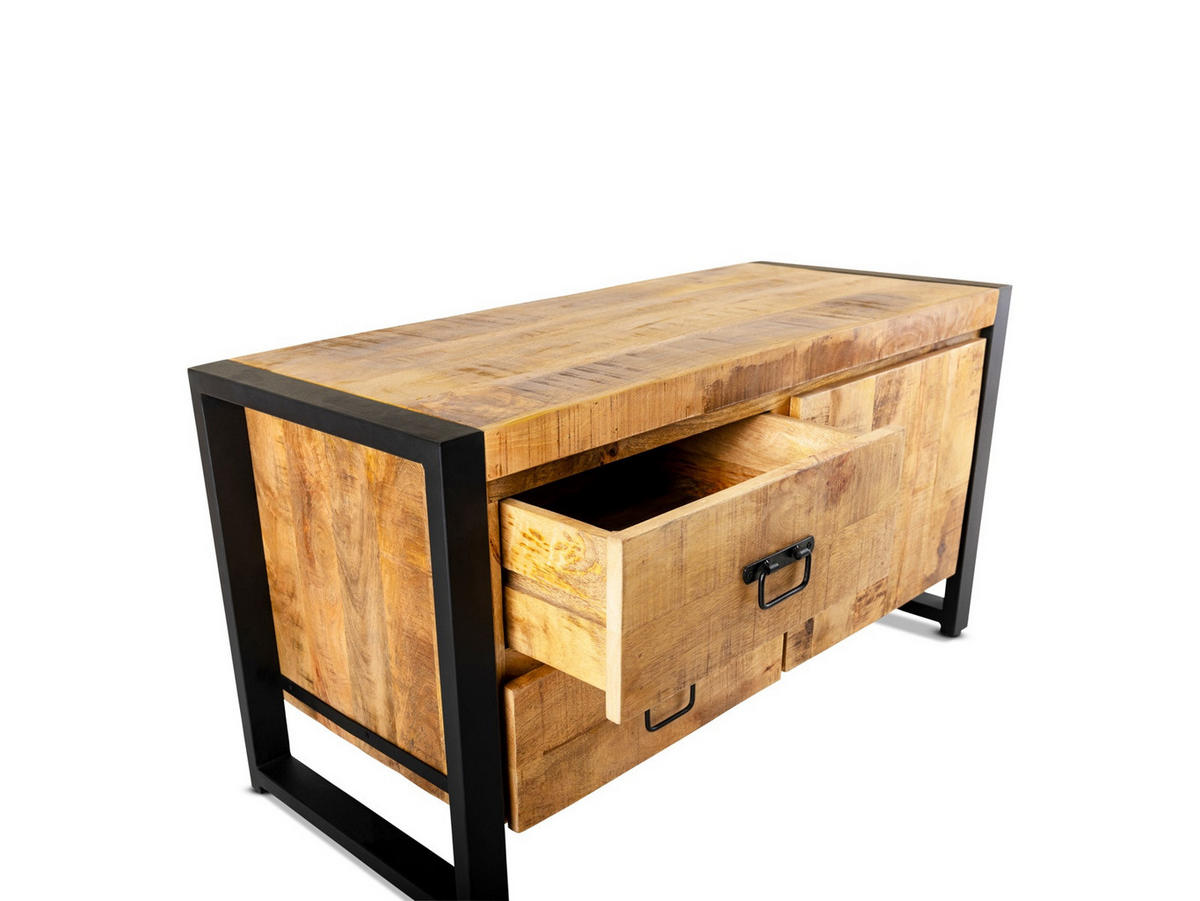 TV Board Britt Mangoholz 106 cm / 45 cm Natur - Naturfarben, Holz (106/55/45cm) - Villa Möbel