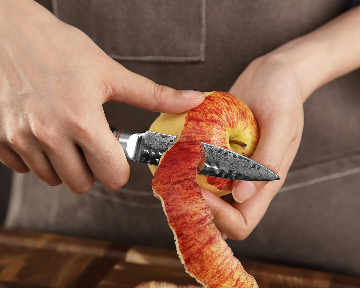 MESSERSET 3-tlg. - Nussbaumfarben, Holz/Metall - Wakoli