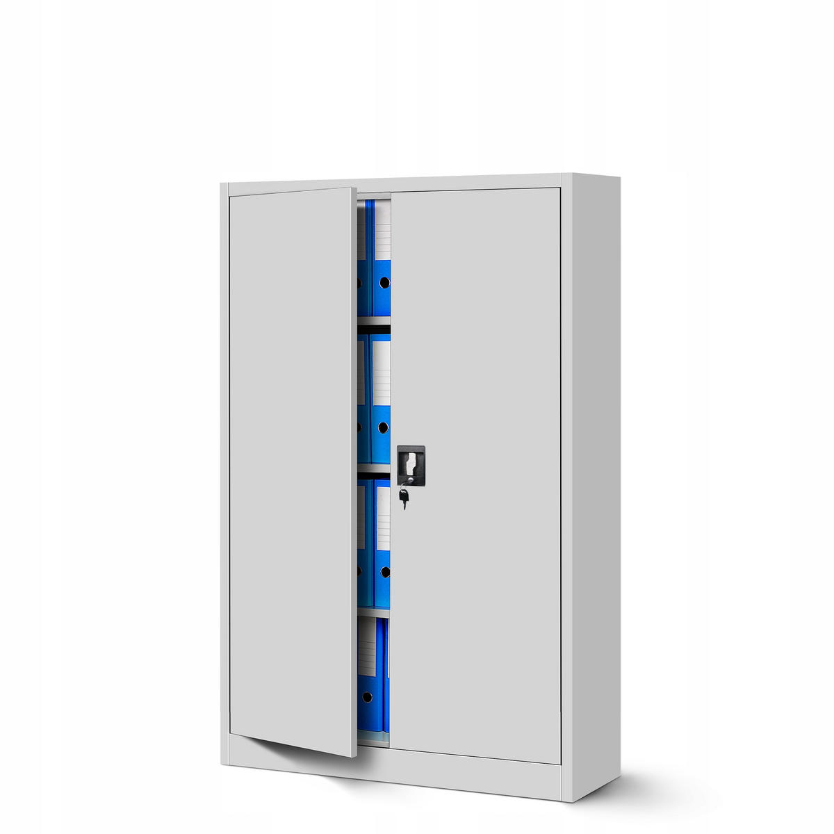 BÜROSCHRANK KEVIN - Grau, Metall (90/140/40cm) - Jan Nowak