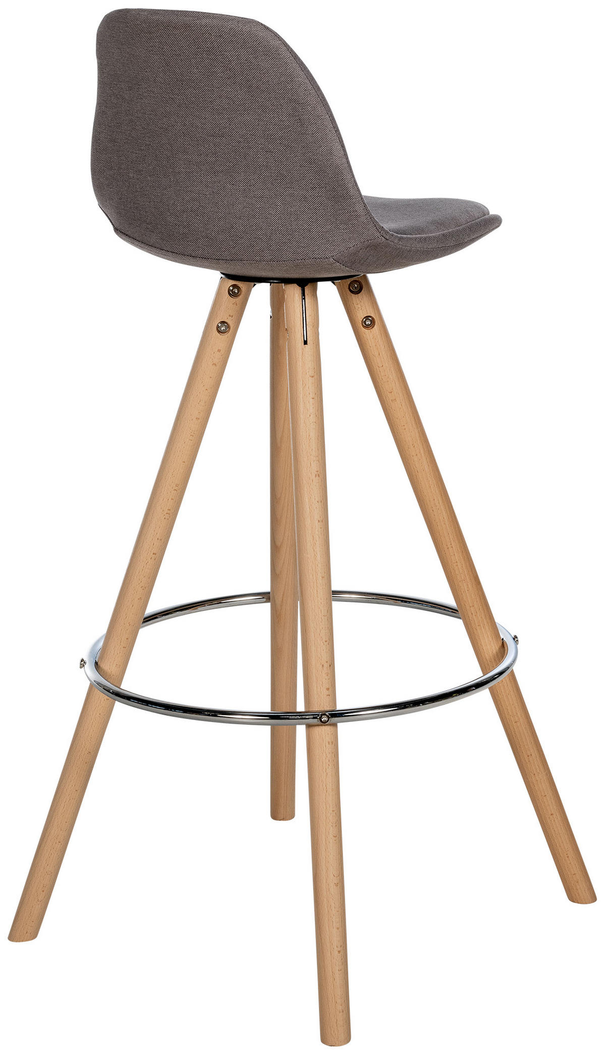 BARHOCKER Stoff taupe - Taupe/Eukalyptusholzfarben, Holz/Textil (38/99/44cm) - CLP