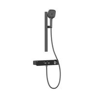 ÜBERKOPFBRAUSESET mit Zweiwege-Thermostatmischer Handbrause Anthrazit Matt - Anthrazit, Metall (35.5/115/15cm) - EMKE