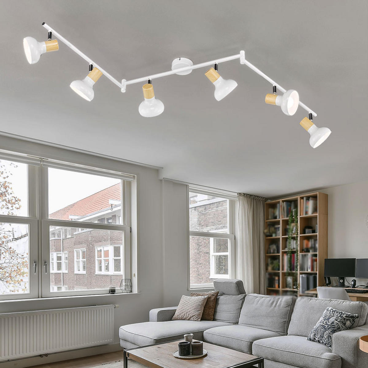 LED DECKENLEUCHTE Metall Holzoptik Weiß - Weiß, Metall (150/13/16cm) - Wofi