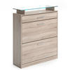 SCHUHKIPPER Alex Sonoma 89 x 104 cm - Braun/Sonoma Eiche, Holzwerkstoff (89/104/27cm) - Vicco