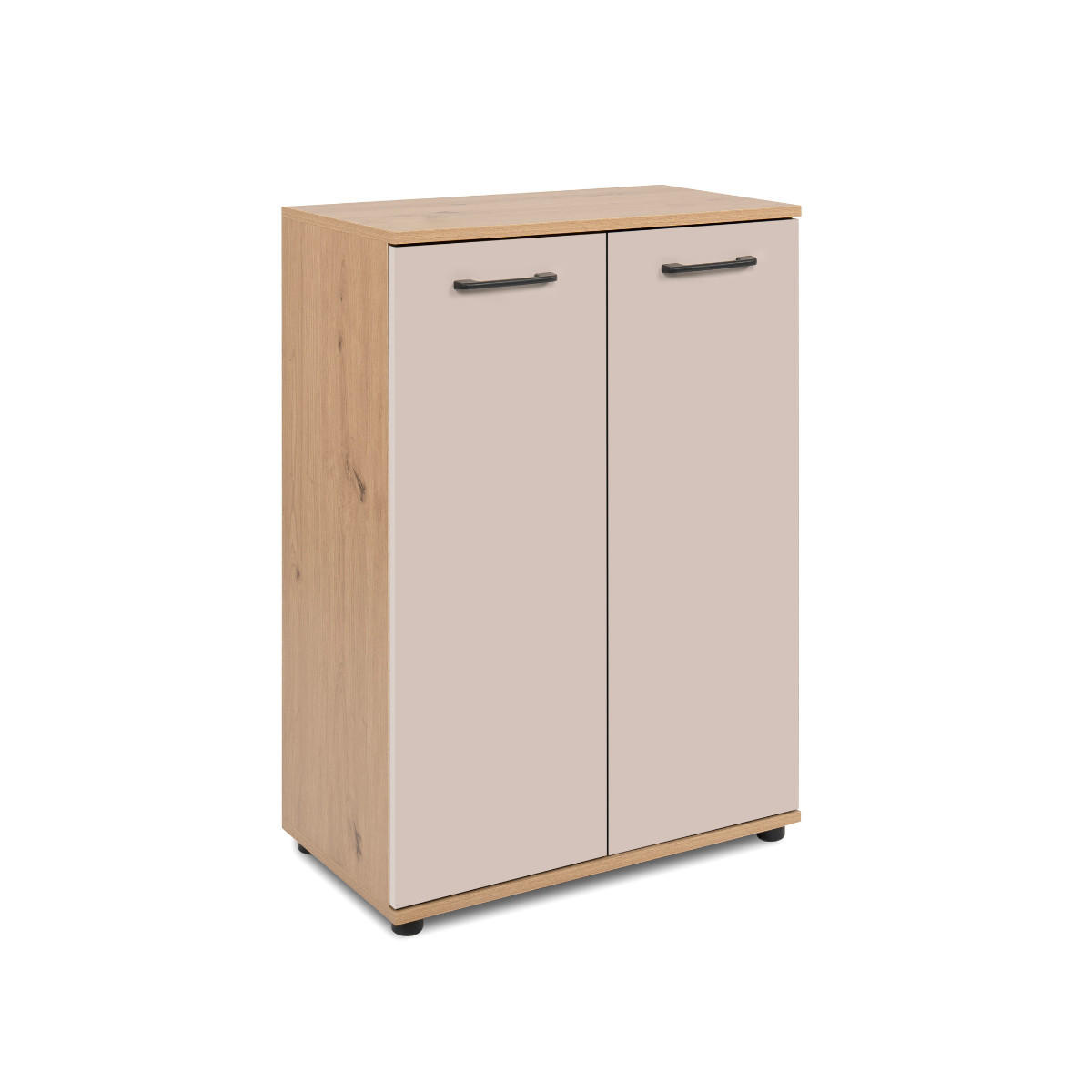 SIDEBOARD 2 Türen Eicheneffekt und Kaschmir 35/85,5/60 cm - Eschefarben, Holzwerkstoff (35/85.5/39.5cm) - Calicosy