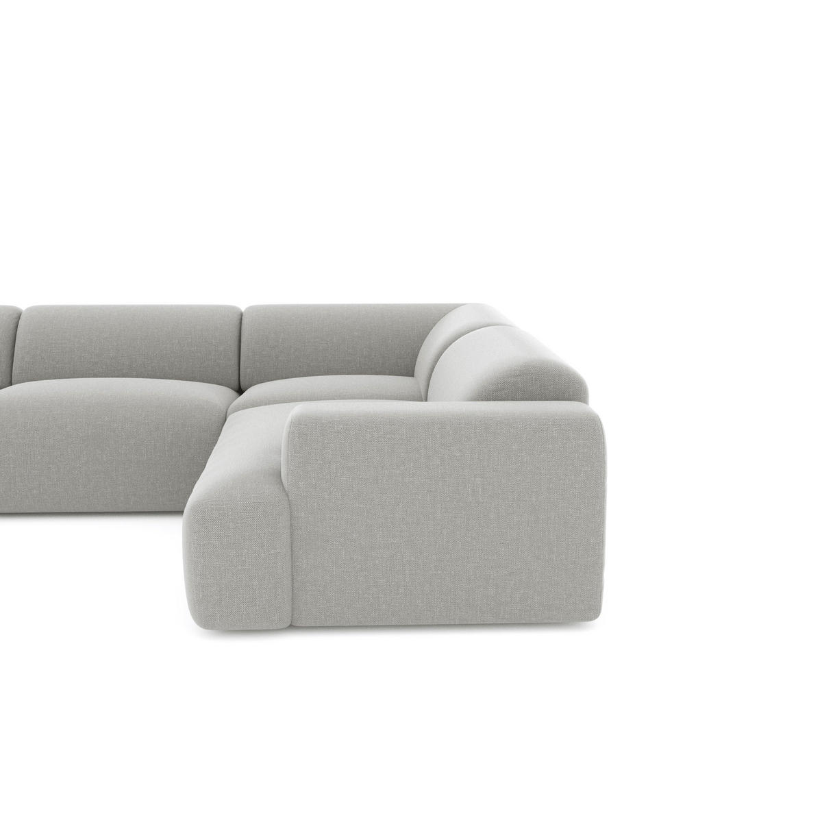 PANORAMA-SOFA Tissu tramé Hellgrau 354cm - Hellgrau/Grau, Textil (354/73/200cm) - Sia Home