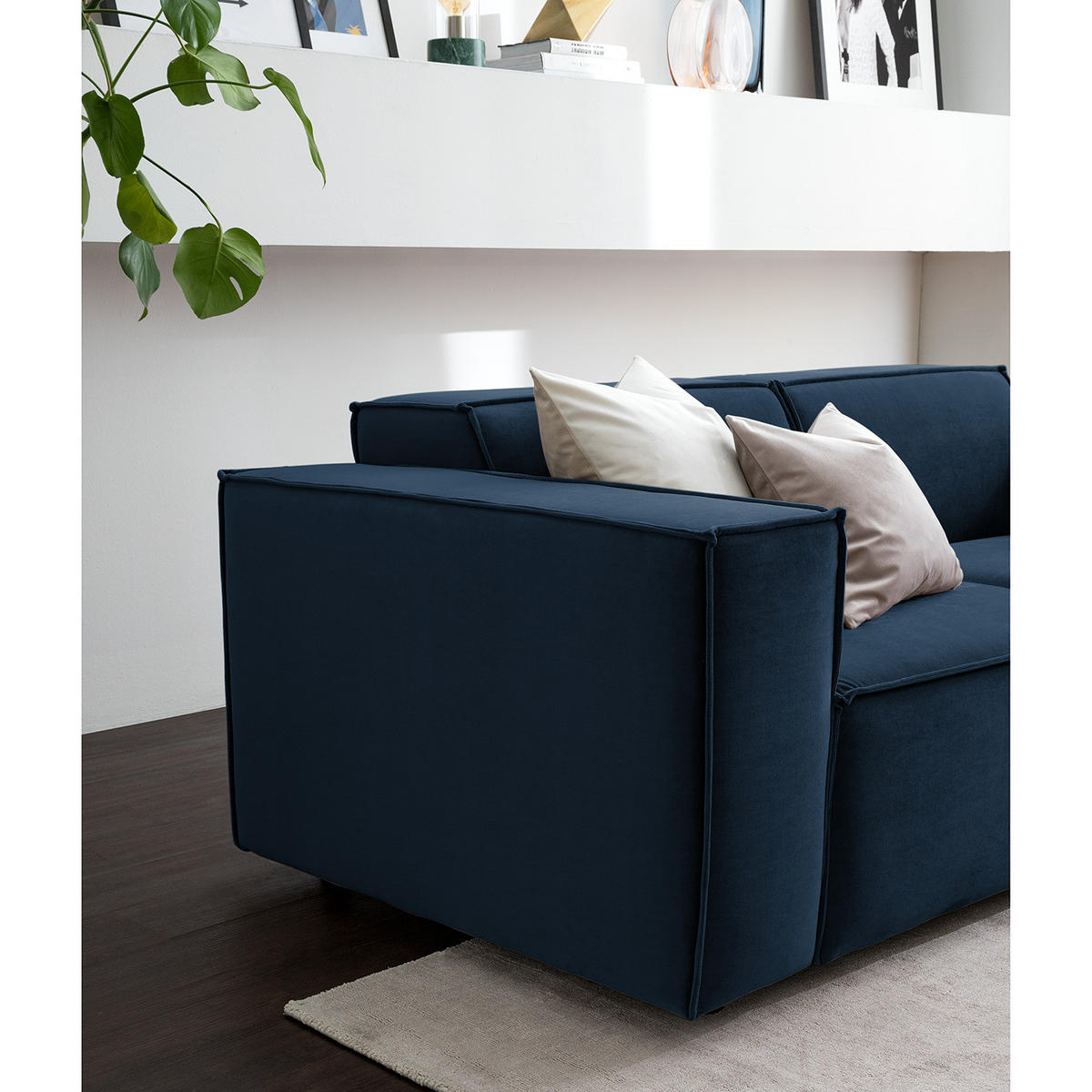 2-SITZER SOFA - Dunkelblau, Textil (189/70/96cm) - home24