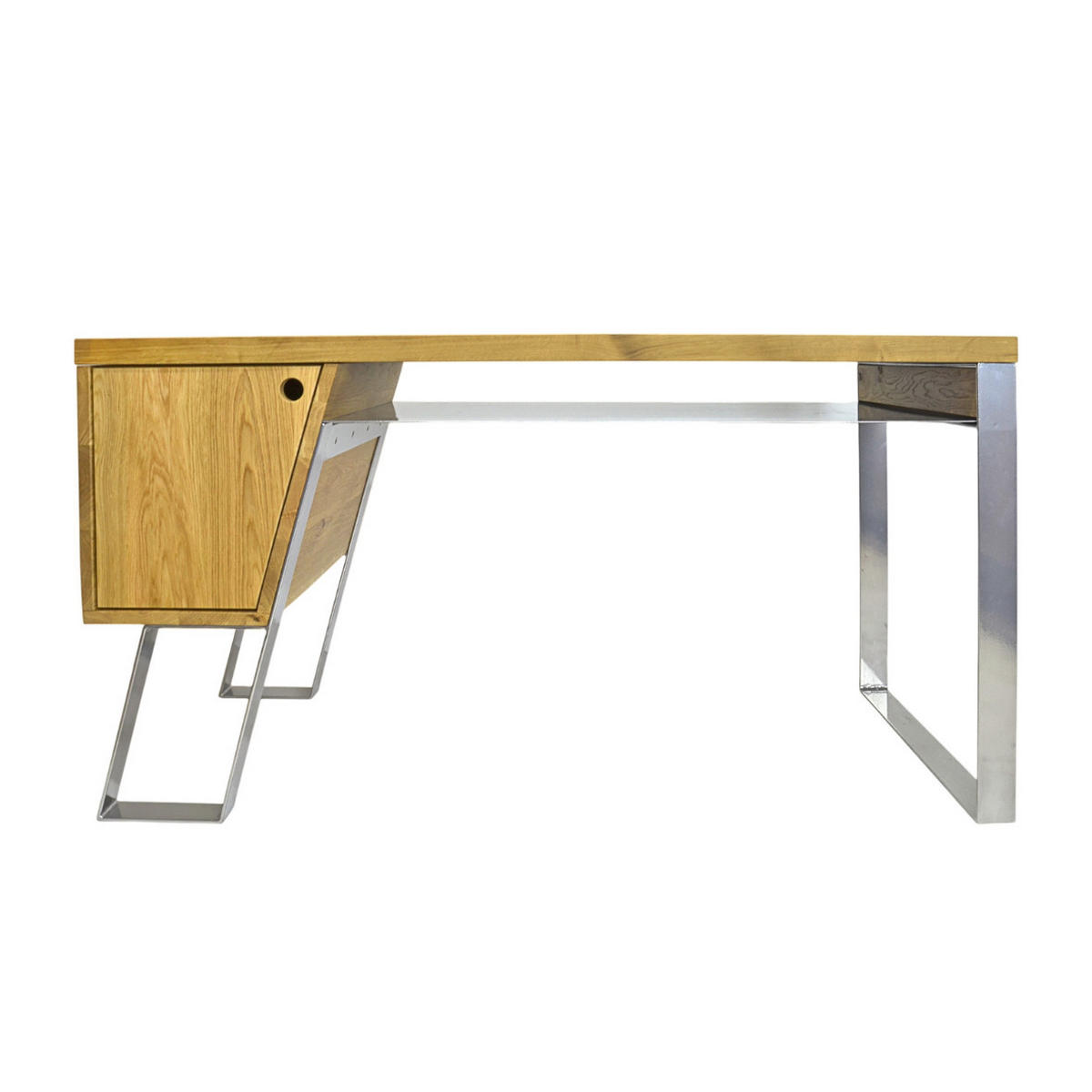COMPUTERTISCH aus Eichenholz auf Metallbeinen fürs Büro BORA - Eichefarben, Holz (60/140/75cm) - Rawood Furniture