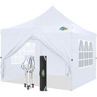 FALTPAVILLON Weiß 3x3 m mit 4 Seitenteilen und stabiler Konstruktion - Weiß, Textil (300/300/300cm)