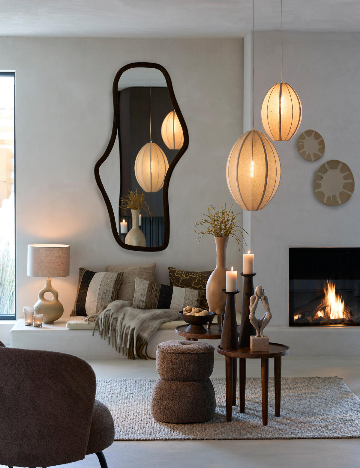 BEISTELLTISCH Qiano Braun Ø45/45 cm - Dunkelbraun, Holz (45/45/45cm) - Light & Living