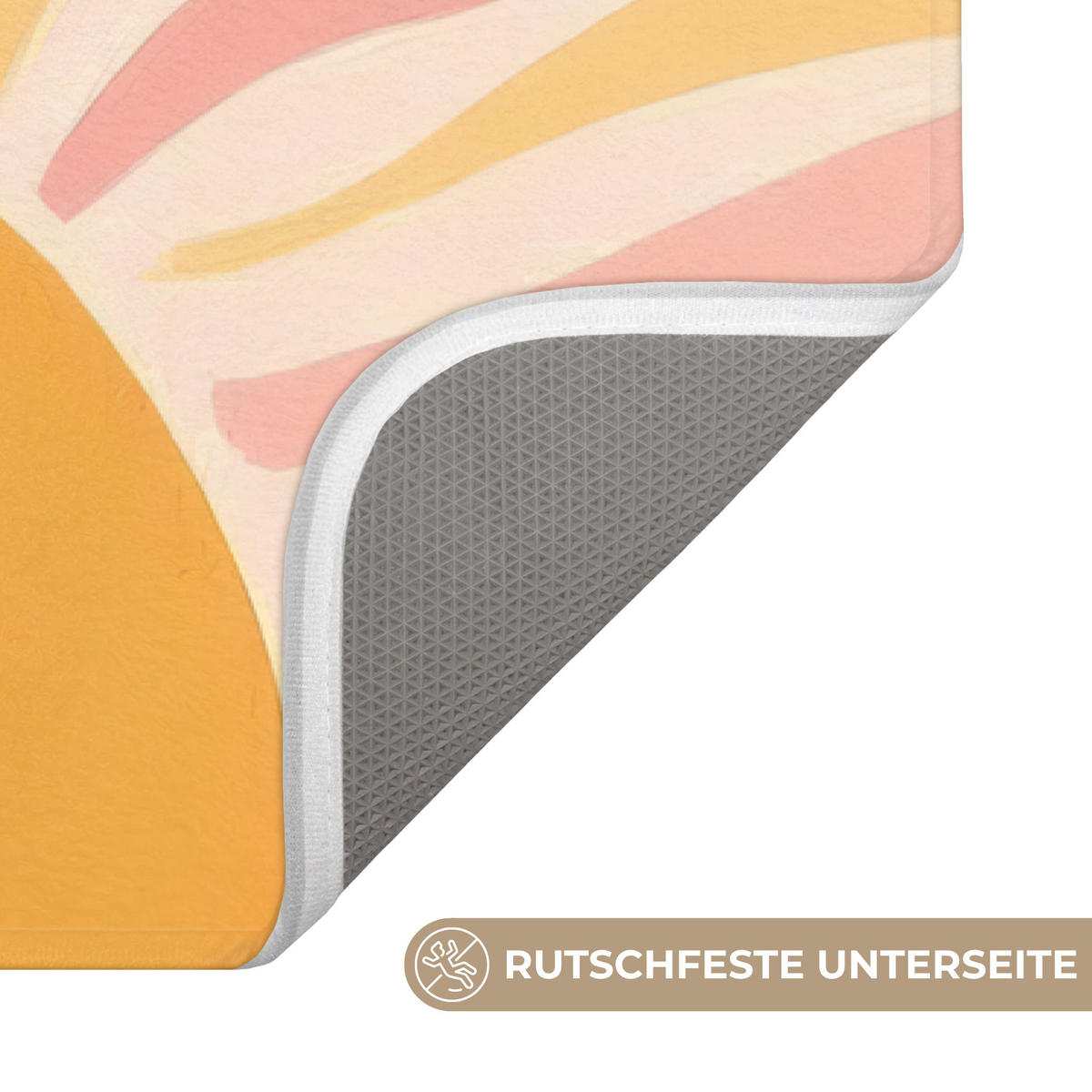 BADEMATTE Illustration - Sonne - Pastellfarben 60x90 cm - Pastellblau, Kunststoff/Textil (60/90cm)
