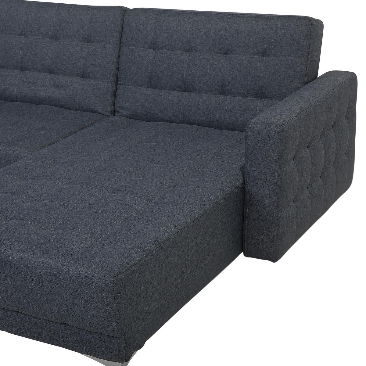 4-SITZER-ECKSOFA Polyester Grau rechtsseitig Aberdeen - Dunkelgrau, Textil (267/168cm) - Beliani