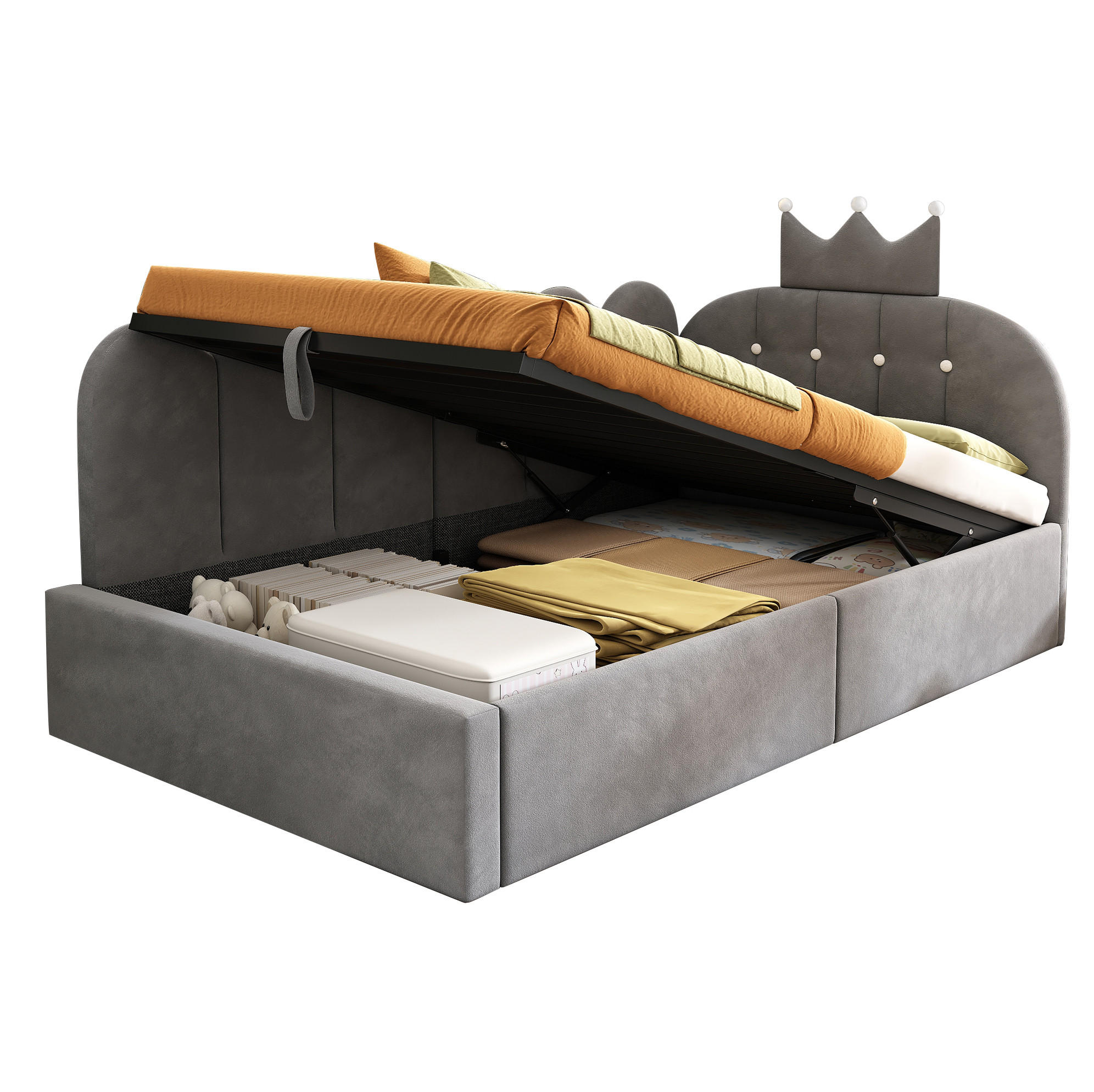 Ivmeu Polster-Daybett Grau 90x190 cm