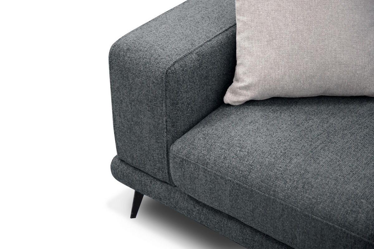 ECKSOFA MEDIOLANE 4-Sitzer, dunkelgrau - Dunkelgrau, Holzwerkstoff/Textil (282/219cm) - Courtois Laville