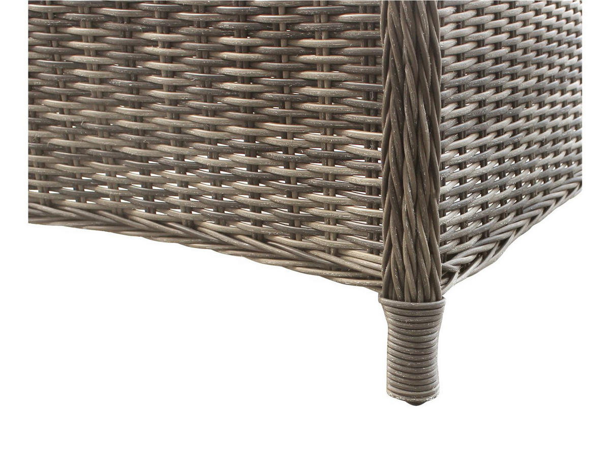 GARTEN-ESSGRUPPE Ria Braun Polyrattan für 4 Personen - Grau, Kunststoff - Green Spirit