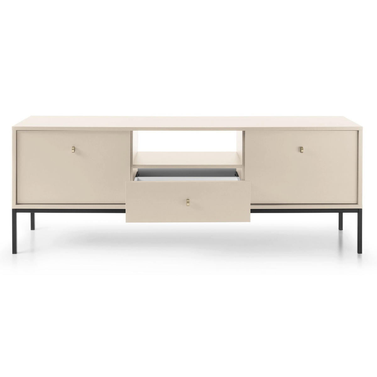 TV-LOWBOARD Monne Beige 153/56/39 cm - Beige/Goldfarben, Holzwerkstoff/Metall (153.4/56.2/39cm) - Selsey
